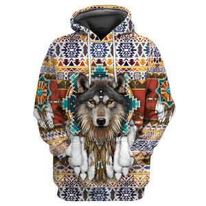 Wolf Native American 3D All Over Printed Unisex Shirts No 12