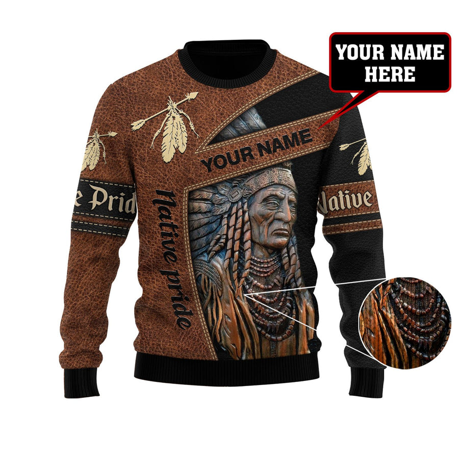 Customize Name Native American 3D All Over Printed Unisex Shirt