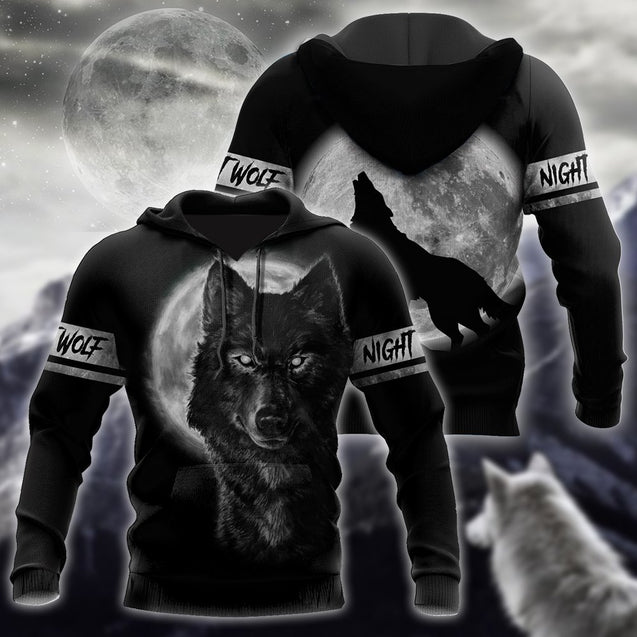 Wolf in Moon 3D All Over Printed Unisex Shirts