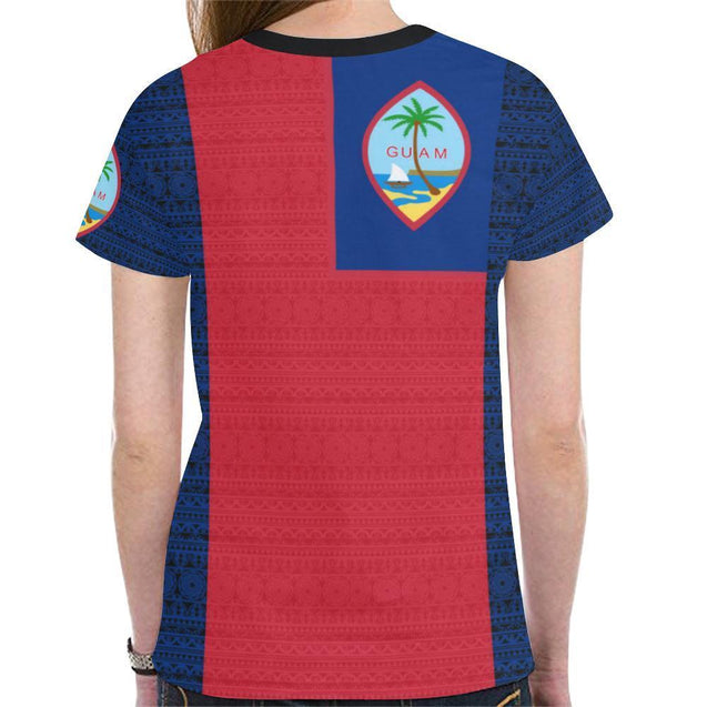 Guam T-Shirt - Polynesian Style - BN09-NEW ALL OVER PRINT T-SHIRTS-HP Arts-Men-XXXXL-Red And Blue-Vibe Cosy™