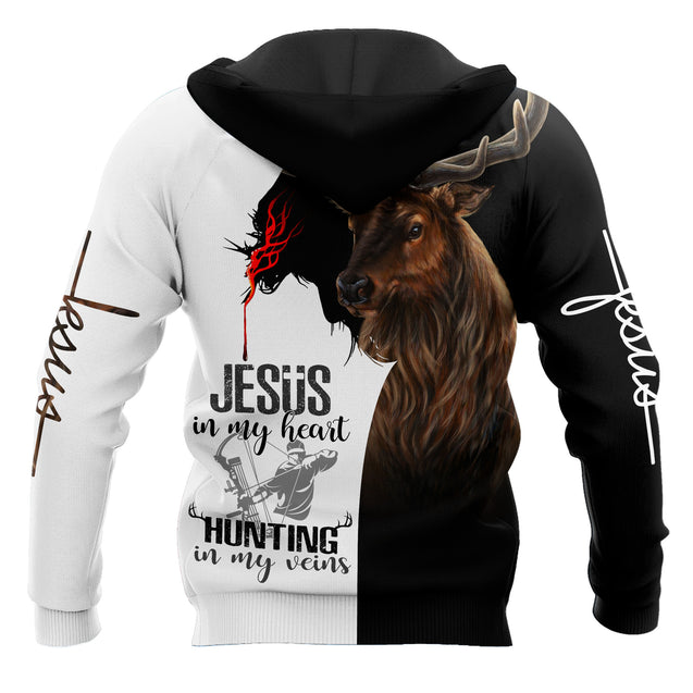 Jesus In My Heart, Hunting In My Vein 3D All Over Printed Unisex Shirt