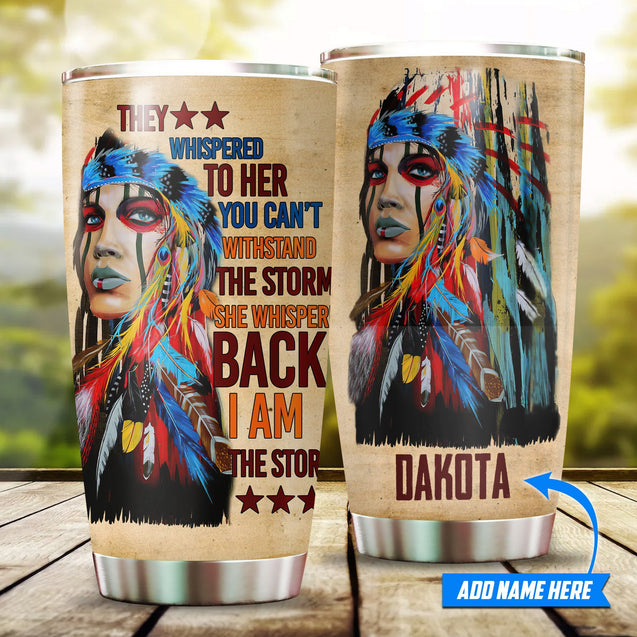 Customize Name Native American Steel Tumbler