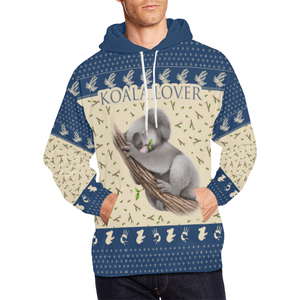 Hoodie Australia Koala Lover™ K5-ALL OVER PRINT HOODIES-HP Arts-Men-S-Blue Mix Creme-Vibe Cosy™