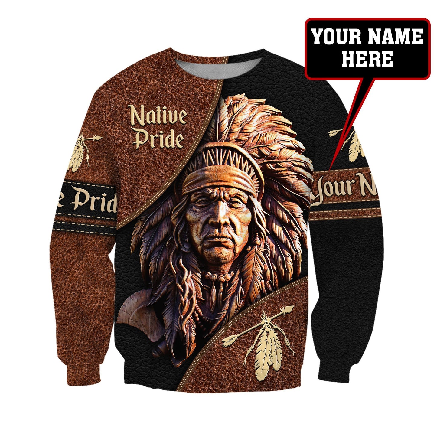 Customize Name Native American 3D All Over Printed Unisex Shirt