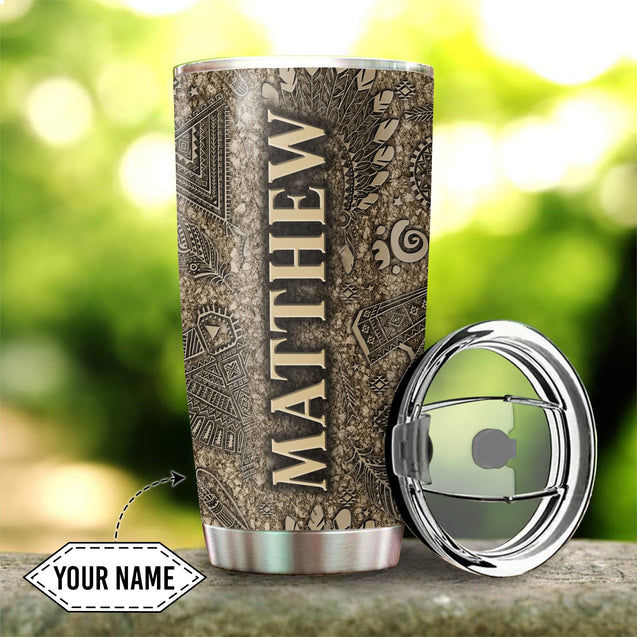 Customize Name Native American Steel Tumbler