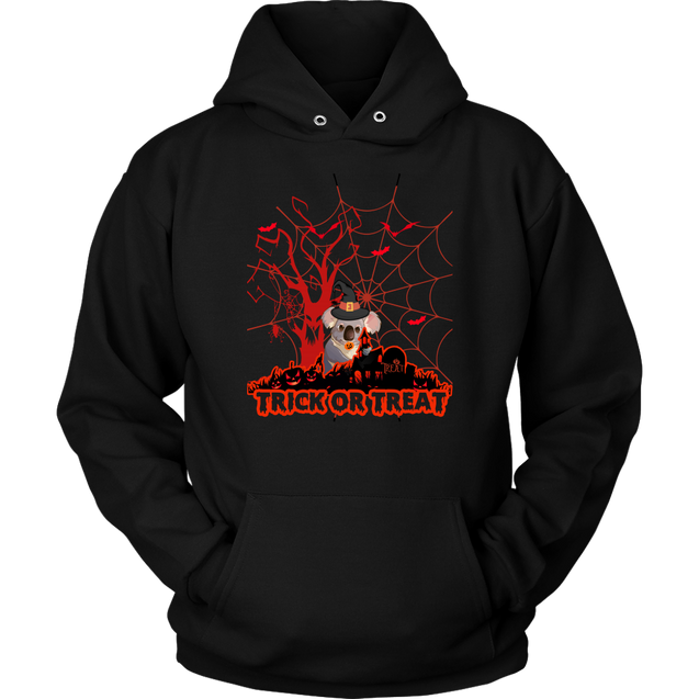 Australian Koala Trick or Treat Halloween Red T-Shirt 01 H9-T-SHIRTS-HP Arts-Unisex Hoodie-Black-S-Vibe Cosy™