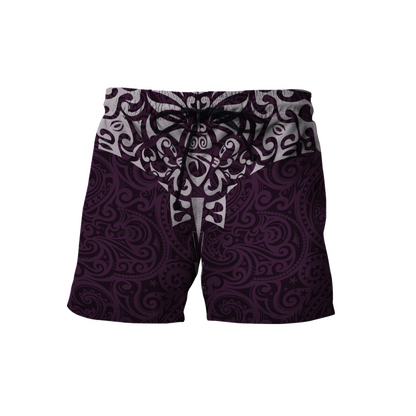 New zealand hoodie manta maori ta moko purple 3d all over printed shirt and short for man and women-Apparel-PL8386-Shorts-S-Vibe Cosy™