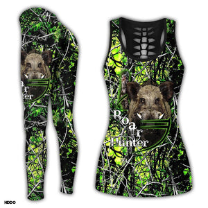 Boar Hunting Camo Green Combo Tank Top + Legging TA043004-Apparel-TA-S-S-Vibe Cosy™