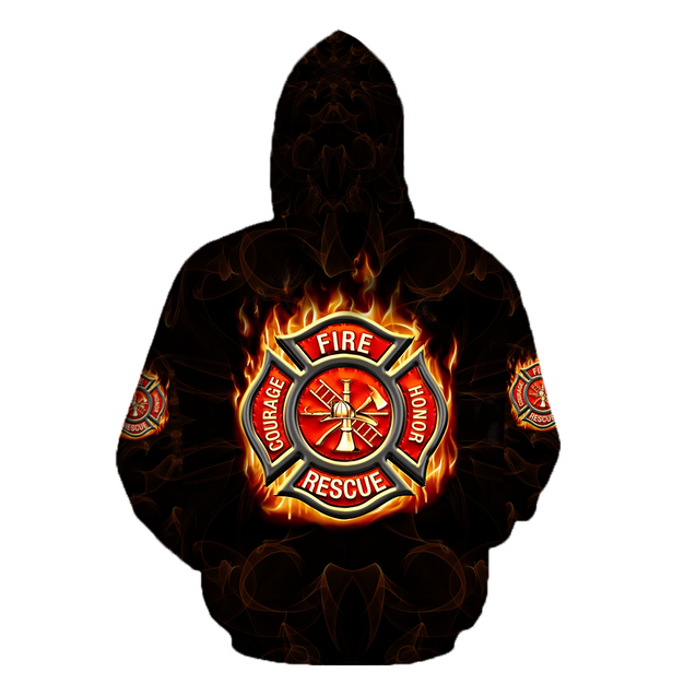 All Over Printed Firefighter's Wife Hoodie MEI