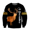 Premium December Deer Customize Name 3D All Over Printed Shirts