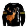 Premium December Deer Customize Name 3D All Over Printed Shirts