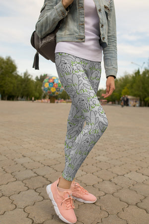 3D All Over Printing Like Green Cacti Legging-Apparel-NTH-Hoodie Dress-S-Vibe Cosy™