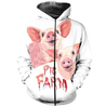 3D ALL OVER PRINTED TWO PIG SHIRTS AND SHORT PG2-Apparel-NNK-Zipped Hoodie-S-Vibe Cosy™