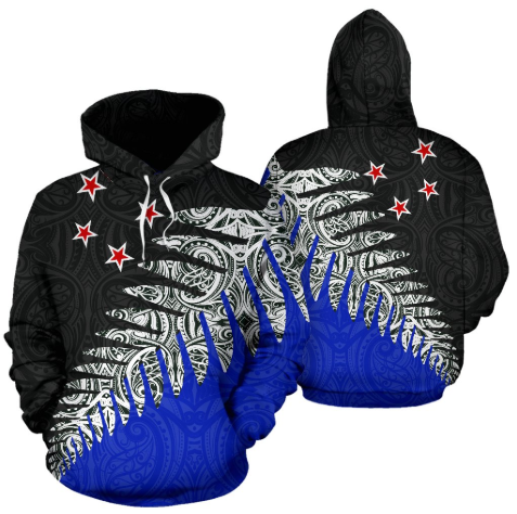 New Zealand Silver Fern Hoodie K4-Apparel-Khanh Arts-Hoodie-S-Vibe Cosy™