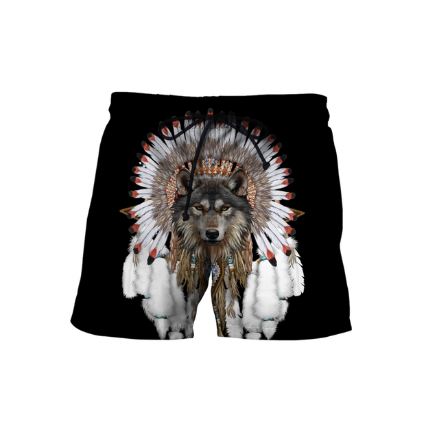 Wolf Native American Hoodie 3D All Over Printed Shirts