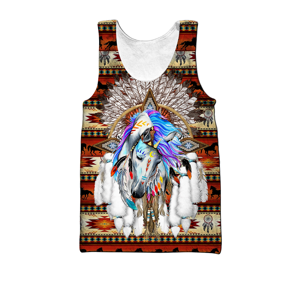 Horse Dreamcatcher Native American Blue Hoodie 3D All Over Printed Shirts DA140920203-LAM