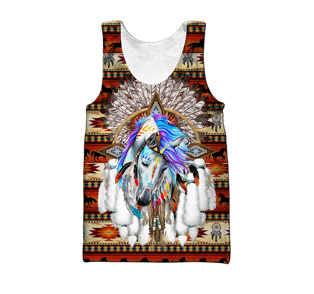 Horse Dreamcatcher Native American Blue Hoodie 3D All Over Printed Shirts DA140920203-LAM