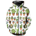 3D All Over Printed Cactus flower pot Shirts-Apparel-NTH-Zip-S-Vibe Cosy™