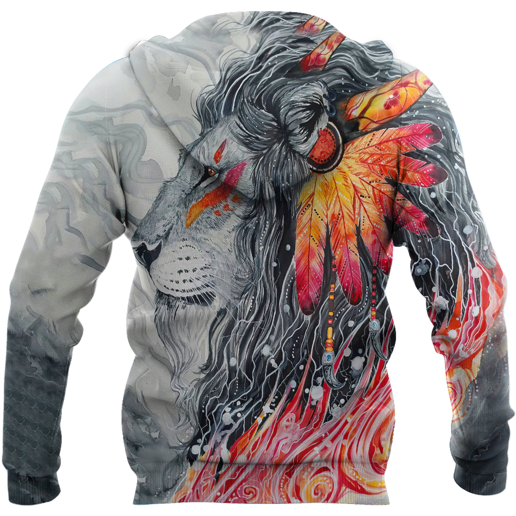 Native Lion Over Printed Hoodie