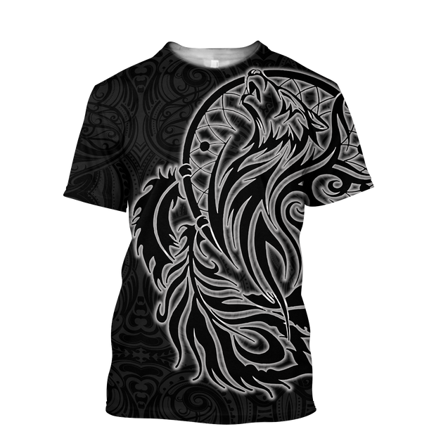 Maori dream catcher wolf tattoo 3d all over printed shirt and short for man and women HHT17072002-Apparel-PL8386-T-shirt-S-Vibe Cosy™