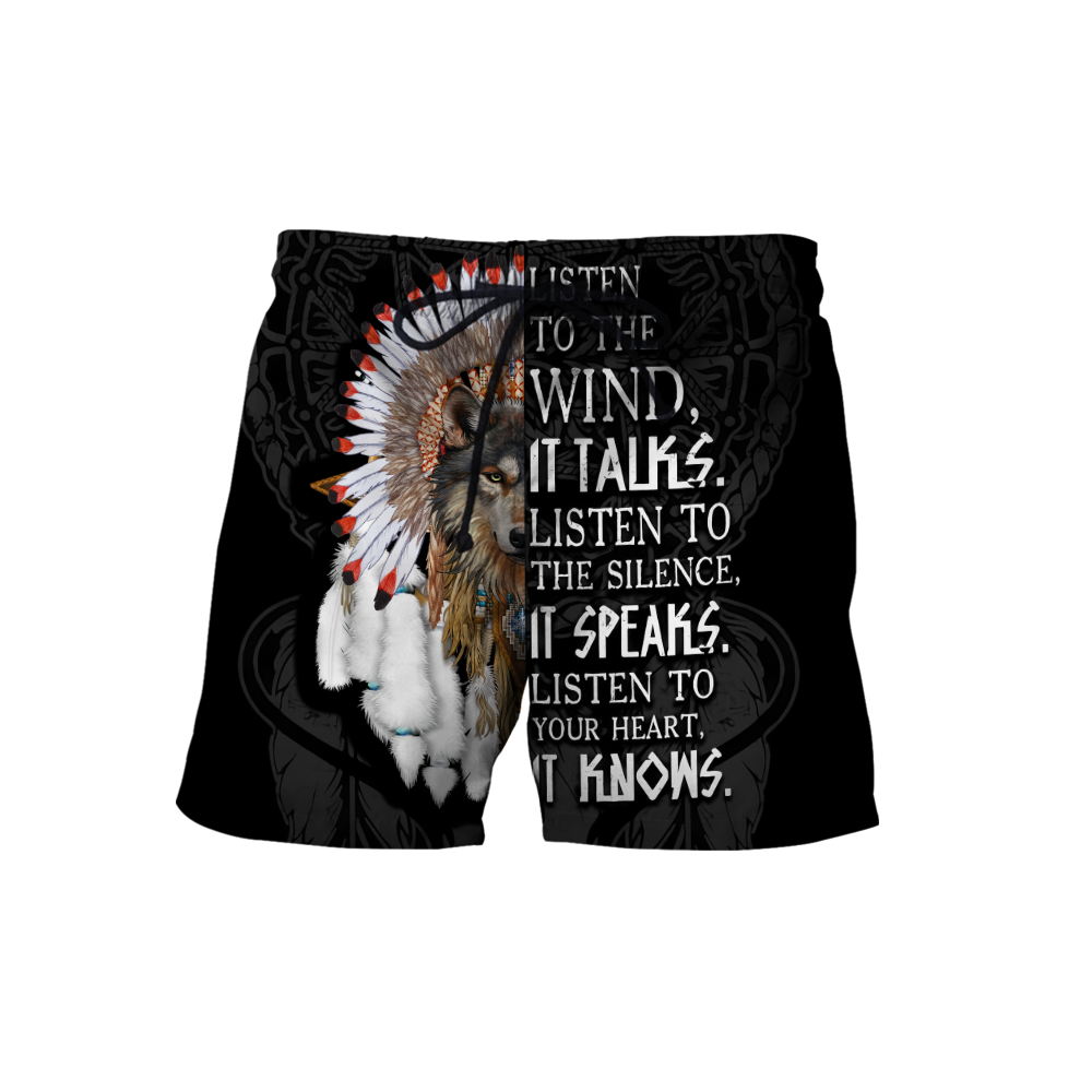 Wolf Native American Hoodie 3D All Over Printed Shirts