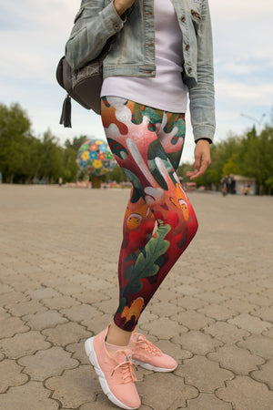 3D All Over Print Season Coral Art Legging-Apparel-Khanh Arts-Legging-S-Vibe Cosy™