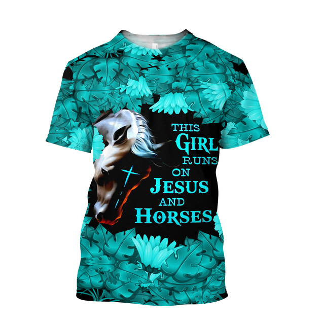 This Girl Runs On Jesus And Horses Shirts Hoodie HHT12082001