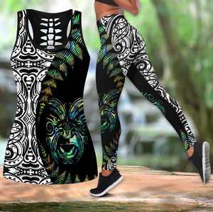 Maori Paua shell tank top & leggings outfit for women HHT21072003-Apparel-PL8386-S-S-Vibe Cosy™