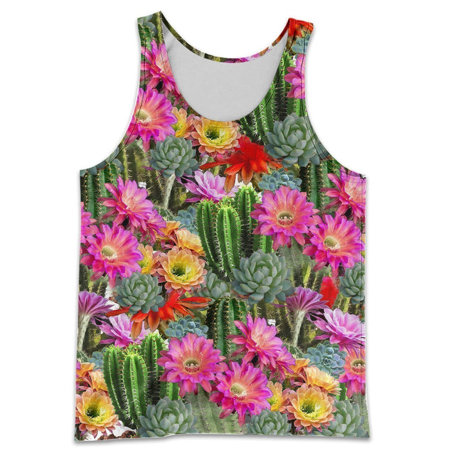 3D All Over Printed Beautiful Cactus flower Shirts-Apparel-NTH-Tank Top-S-Vibe Cosy™