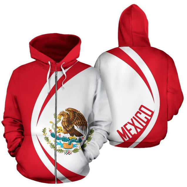 Mexico Coat Of Arms Hoodie - Circle Style-Apparel-HP Arts-Zip-Hoodie-S-Vibe Cosy™