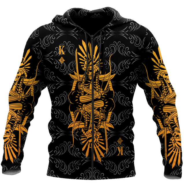 3D King Diamond Skull Poker Over Printed Hoodie