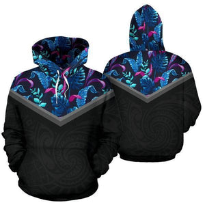 Hawaii Vintage Pattern Hoodie Blue Palm Tree - AH - J9-ALL OVER PRINT ZIP HOODIES (P)-Phaethon-Zip-Up Hoodie-S-Vibe Cosy™