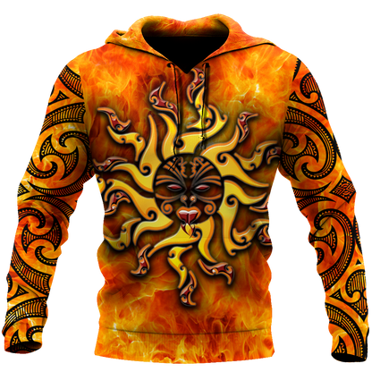 Maori tamanuitera the sun 3d all over printed shirt and short for man and women-Apparel-PL8386-Hoodie-S-Vibe Cosy™