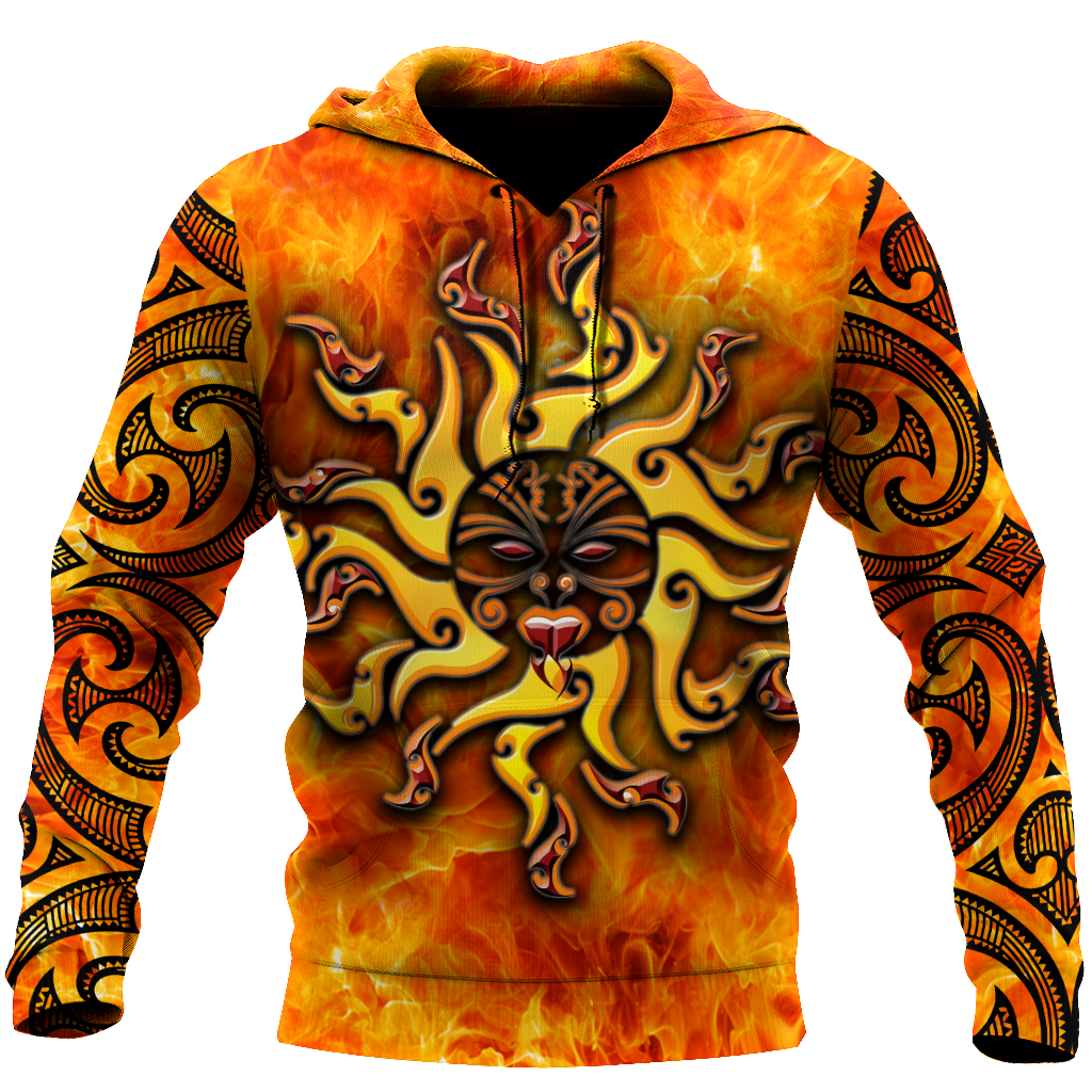 Maori tamanuitera the sun 3d all over printed shirt and short for man and women-Apparel-PL8386-Hoodie-S-Vibe Cosy™