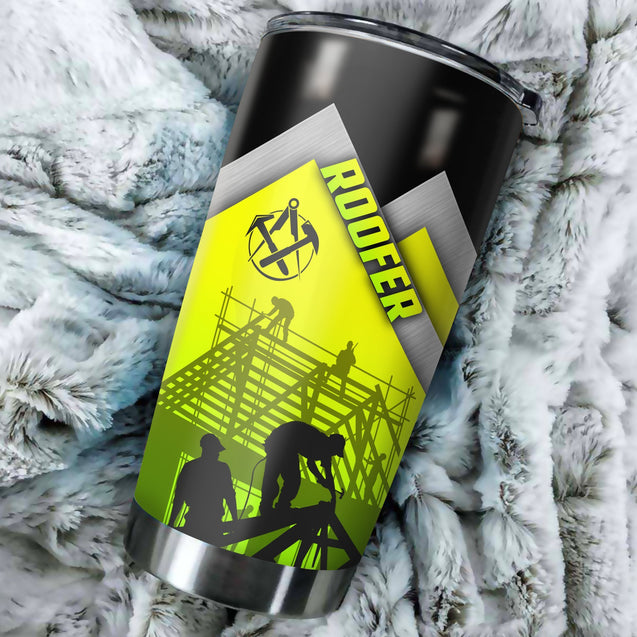 Premium Custom Name - The Best Roofer Green Stainless Steel Tumbler