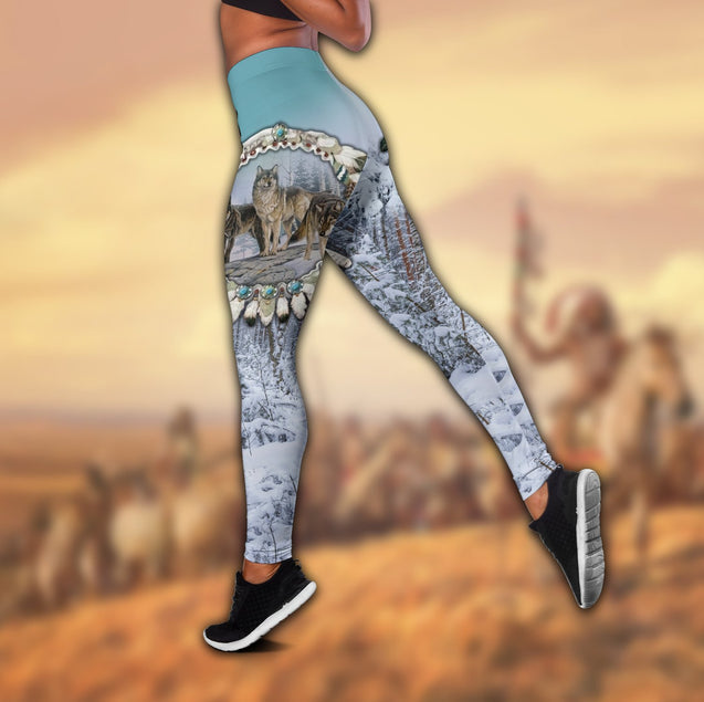 Native American 3D All Over Printed Legging + Hollow Tank