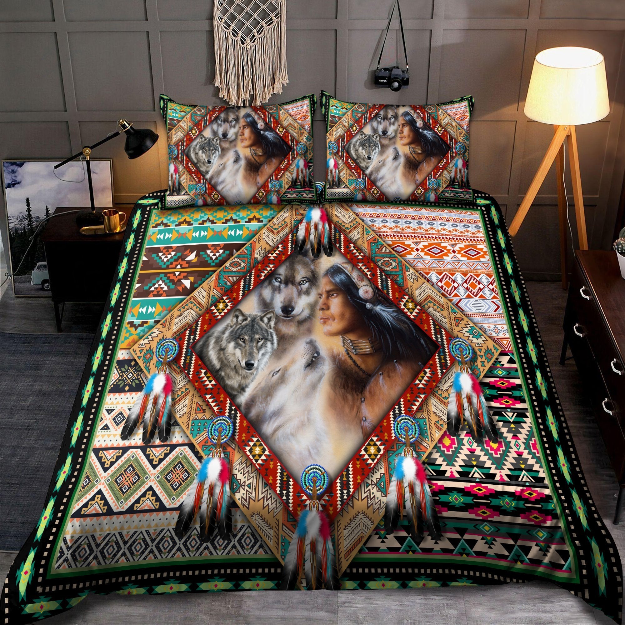 Wolf Native American 3D All Over Printed Bedding Set