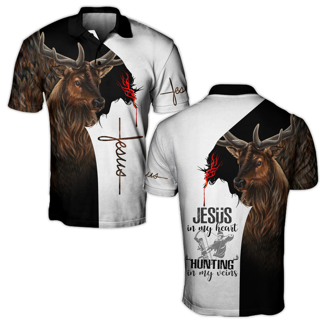 Jesus In My Heart, Hunting In My Vein 3D All Over Printed Unisex Shirt