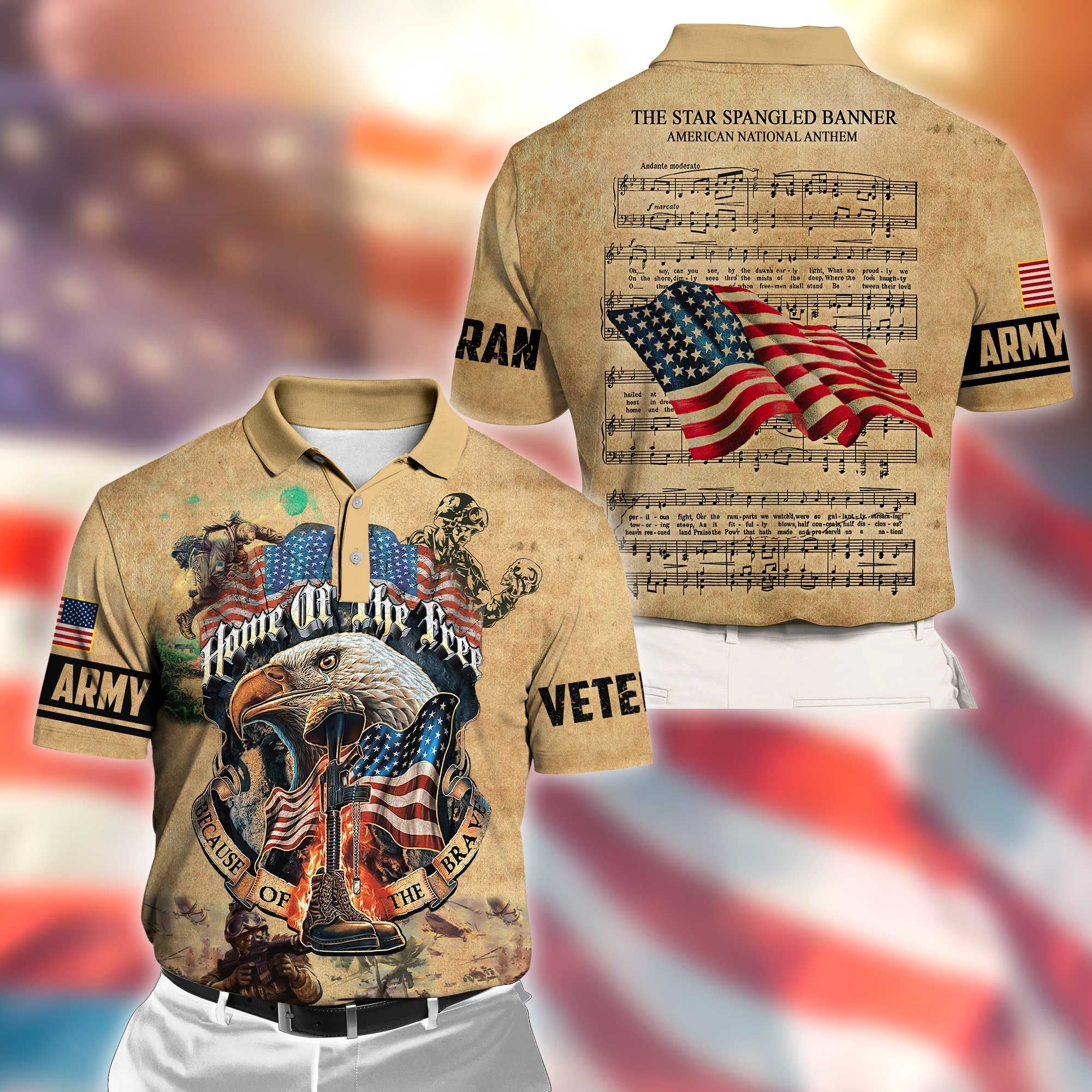 American U.S Army Veteran 3D All Over Printed Unisex Shirts