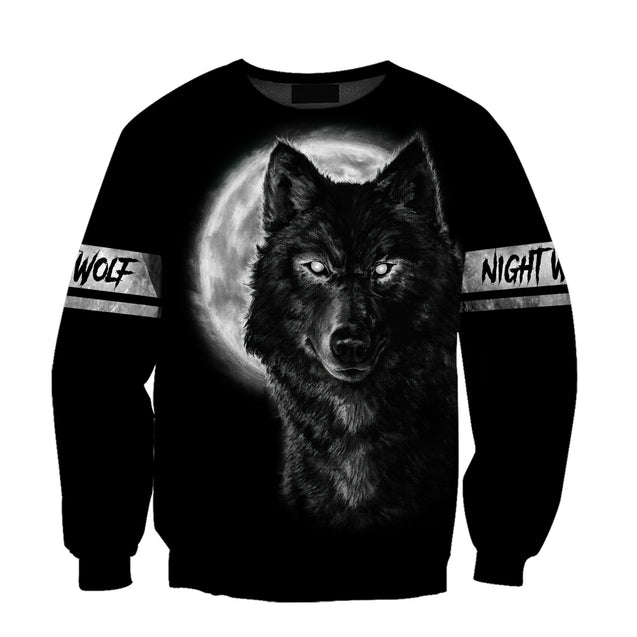 Wolf in Moon 3D All Over Printed Unisex Shirts