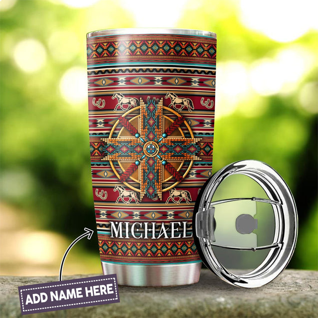 Customize Name Eagle Native American Steel Tumbler