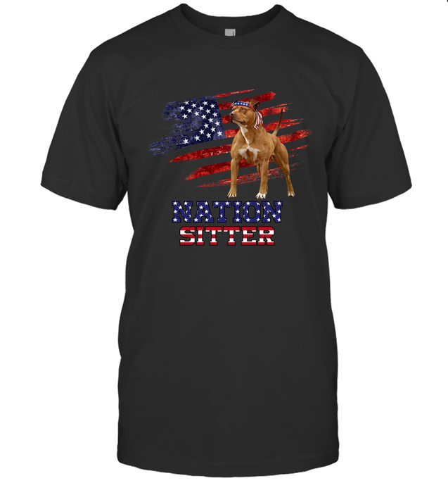 Nation Sitter Pitbull Pi261203-Apparel-Amsbk-T-Shirt-Black-S-Vibe Cosy™