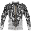 Viking Tattoo All-Over Print-Apparel-HP Arts-Zipped Hoodie-S-Vibe Cosy™