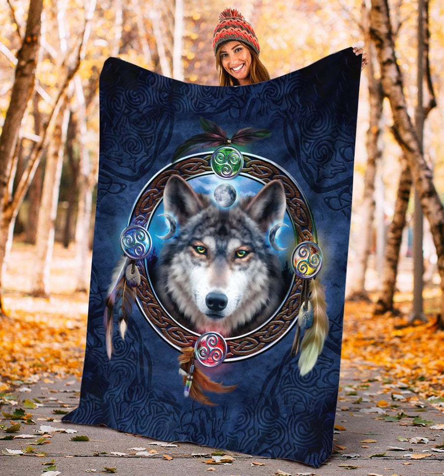 Celtic Wolf 3D All Over Printed Blanket