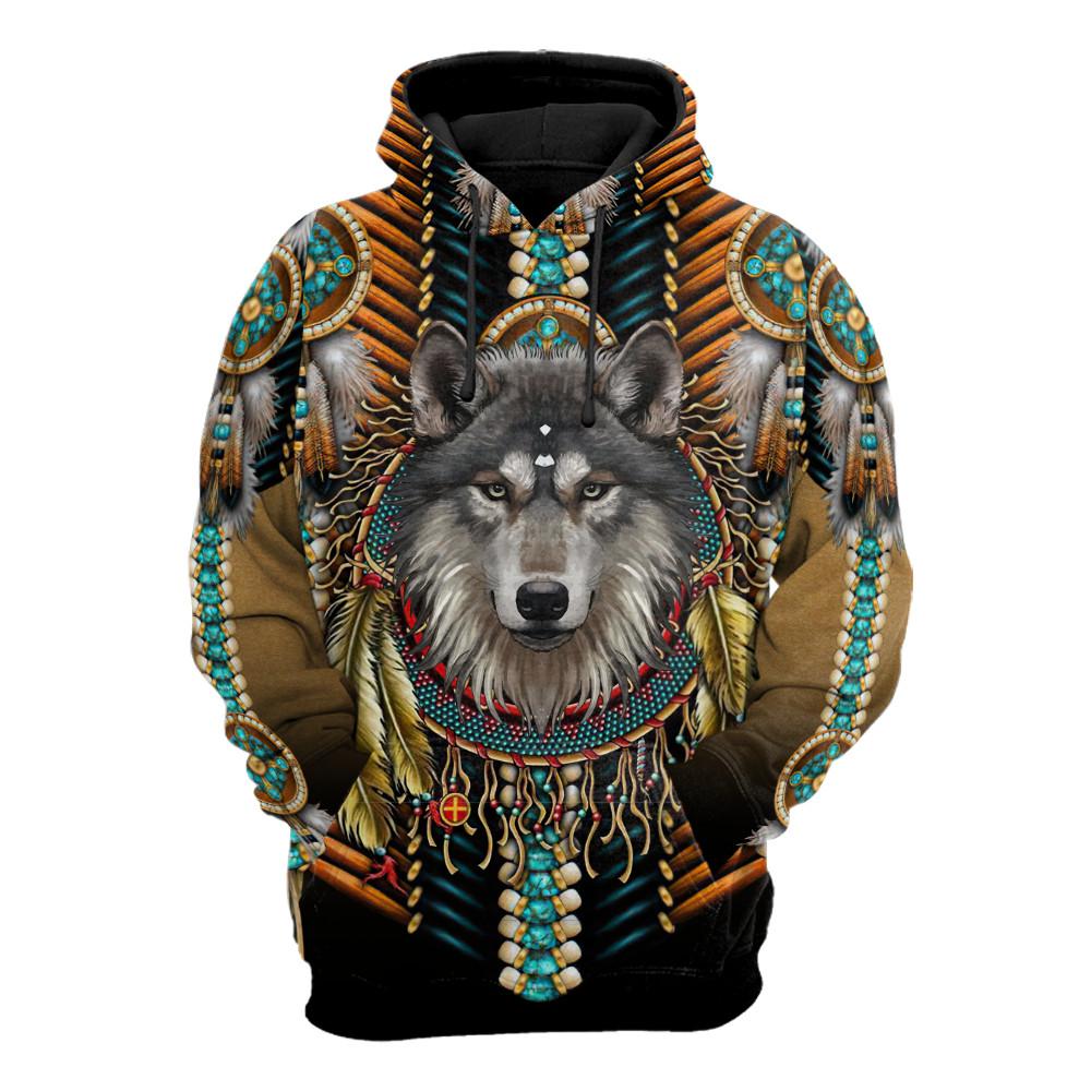 Wolf Native American 3D All Over Printed Unisex Shirts