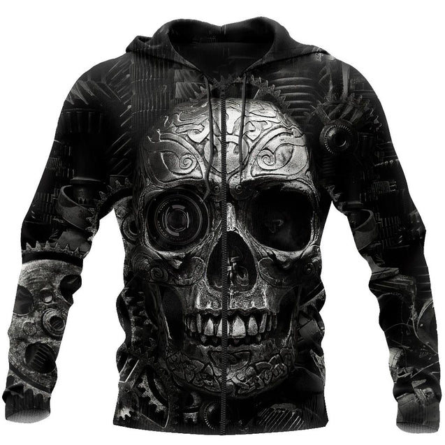 Mechanic Skull 3D All Over Printed Hoodie For Men and Women TN17092001