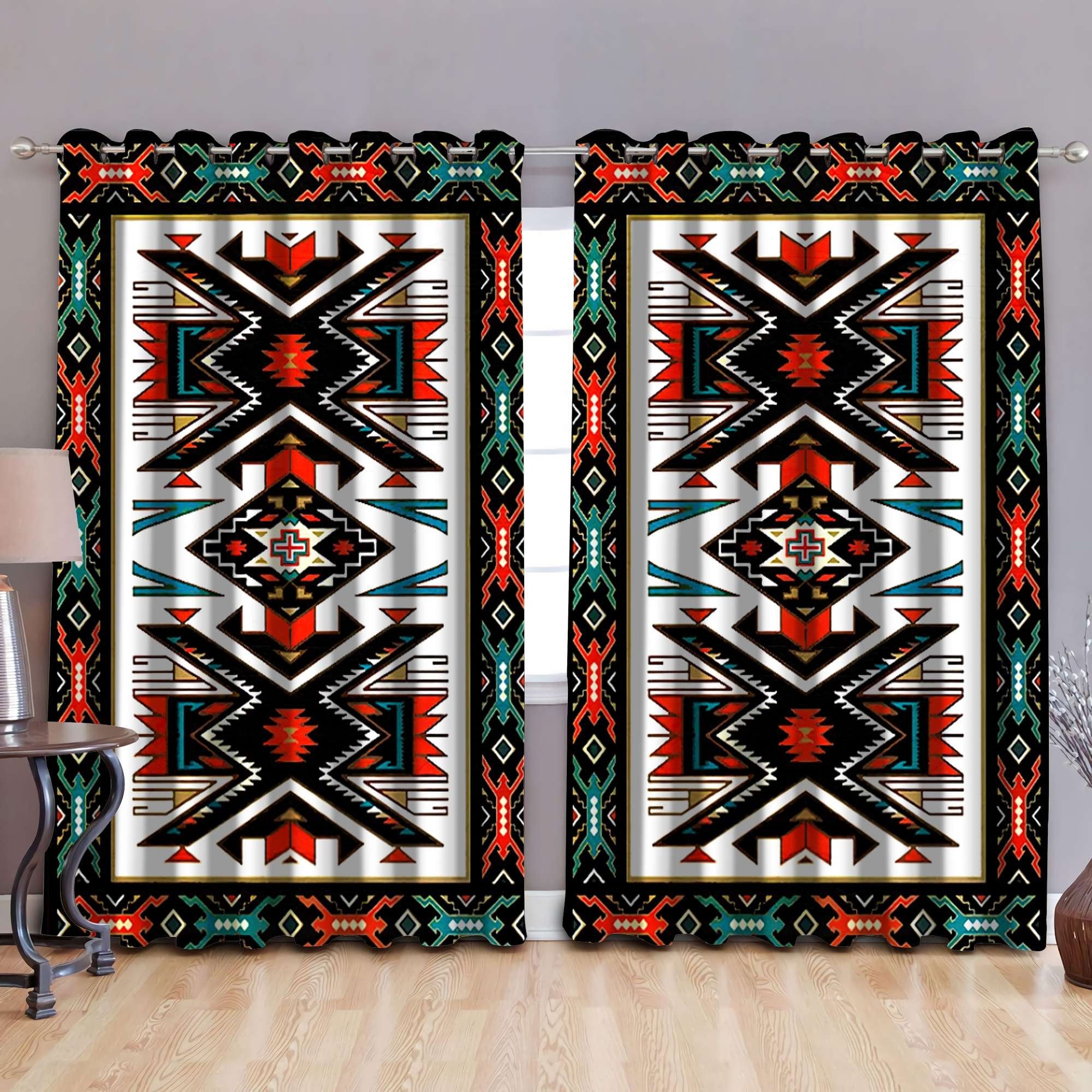 Native American 3D All Over Printed Window Curtains