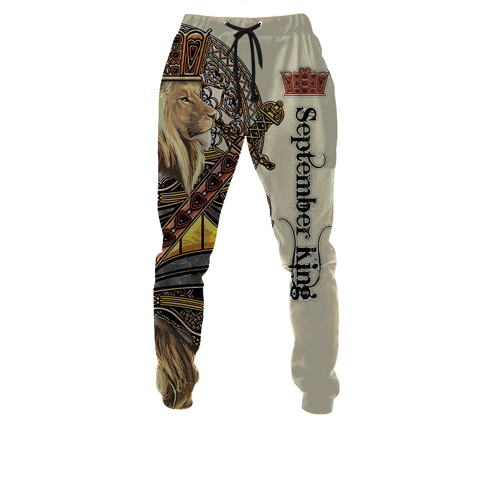 Custom Name September King Lion 3D All Over Printed Unisex Shirts