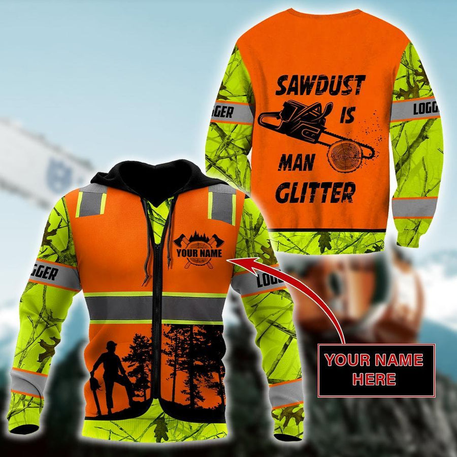 3D Chainsaw Logger Quotes Custom Name Unisex Shirts AM112047