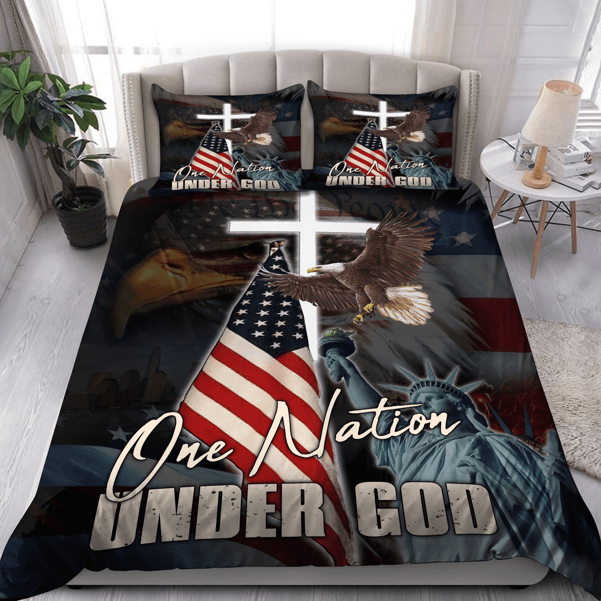 American - One Nation Under God 3D All Over Printed Bedding Set